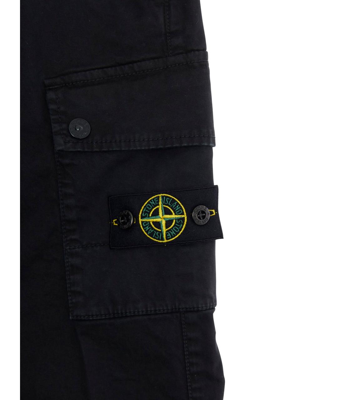 STONE ISLAND Черные хлопковые брюки и шорты, фото 3