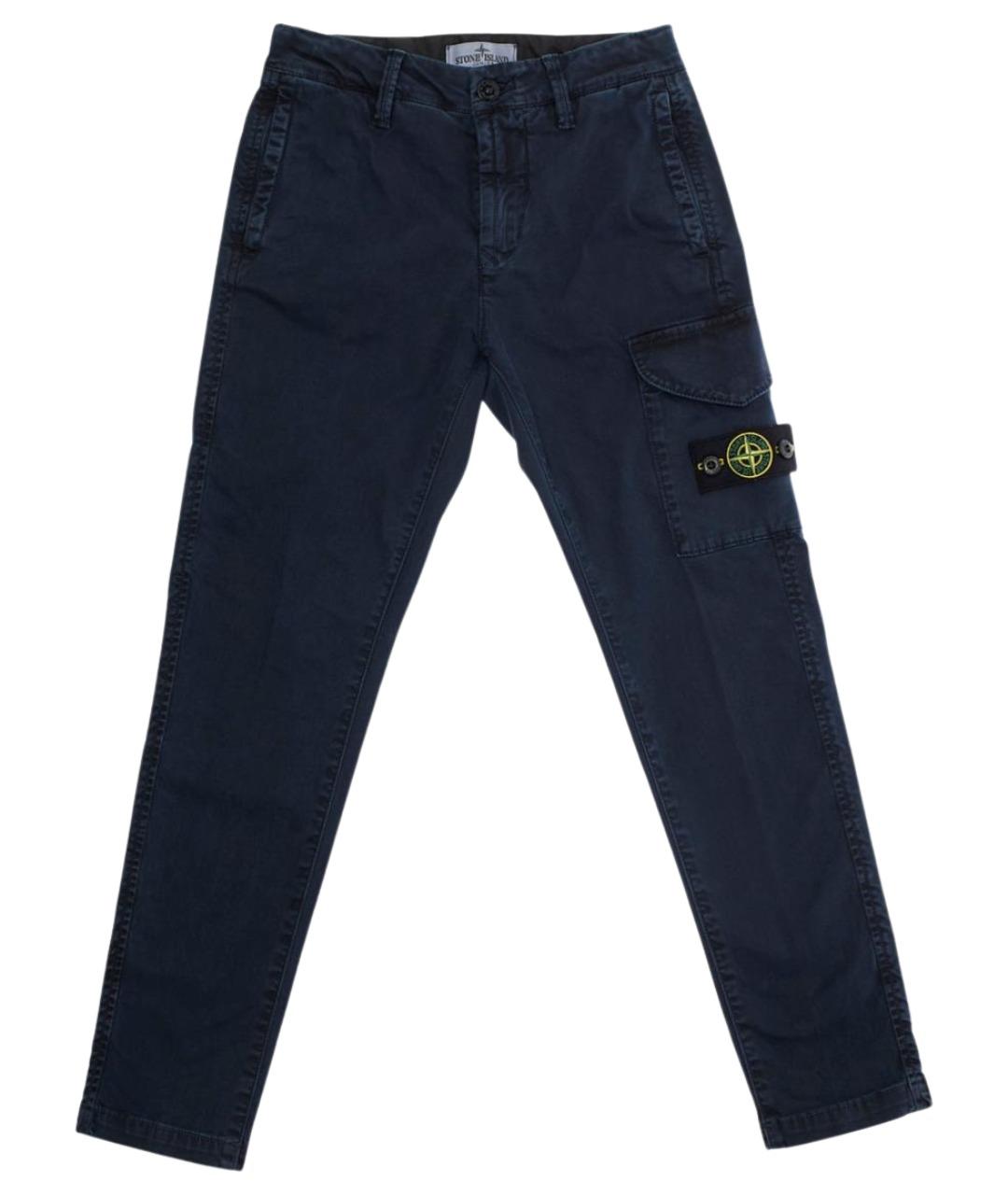 STONE ISLAND Темно-синие хлопковые брюки и шорты, фото 1