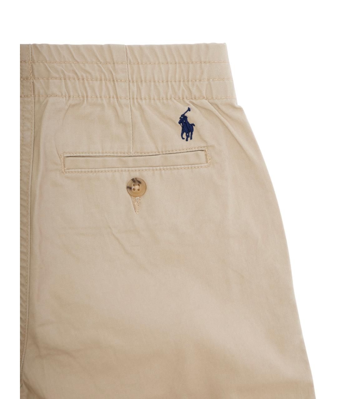 POLO RALPH LAUREN Бежевые хлопковые брюки и шорты, фото 3