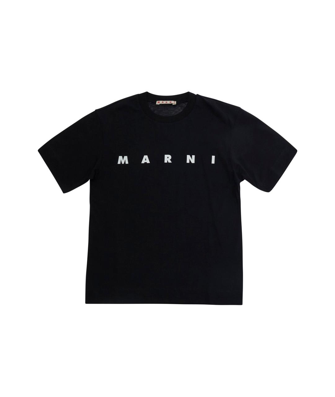 MARNI Черная хлопковая детская футболка, фото 1