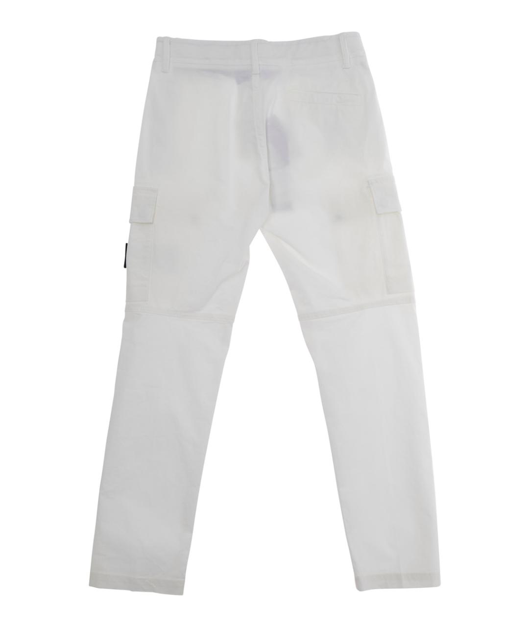 STONE ISLAND Белые хлопковые брюки и шорты, фото 2