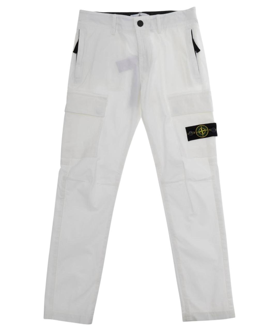 STONE ISLAND Белые хлопковые брюки и шорты, фото 1