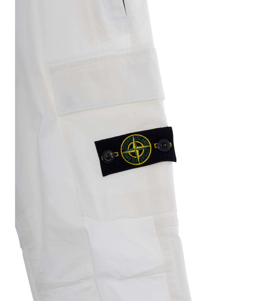 STONE ISLAND Белые хлопковые брюки и шорты, фото 3