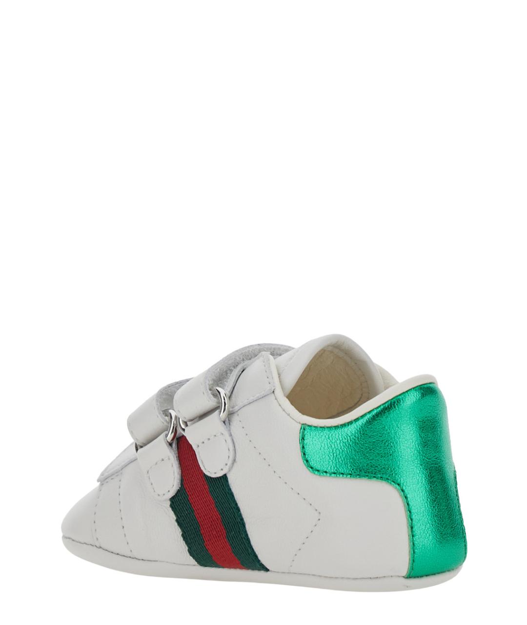 GUCCI Белые кожаные кеды, фото 3