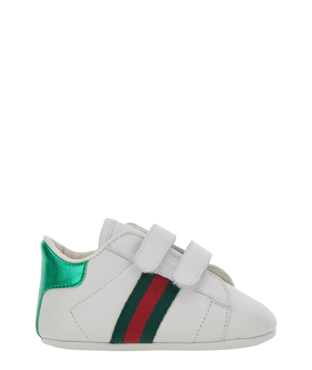 GUCCI Белые кожаные кеды, фото 1