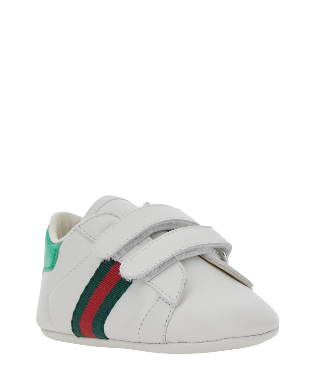 GUCCI Белые кожаные кеды, фото 2