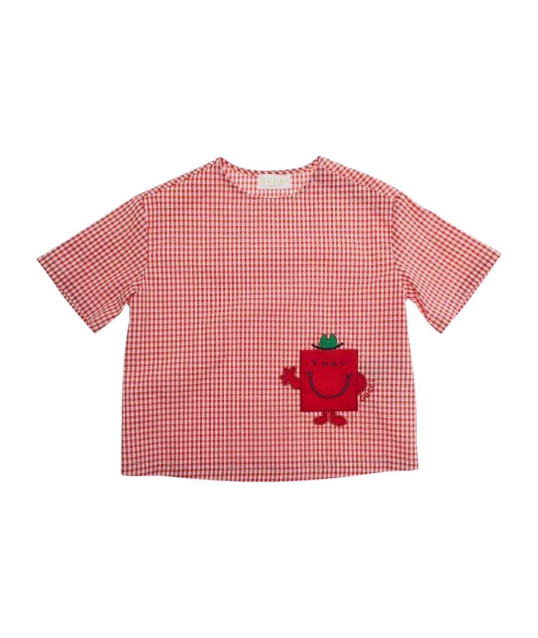 GUCCI KIDS Красный хлопковый футболка / топ, фото 1