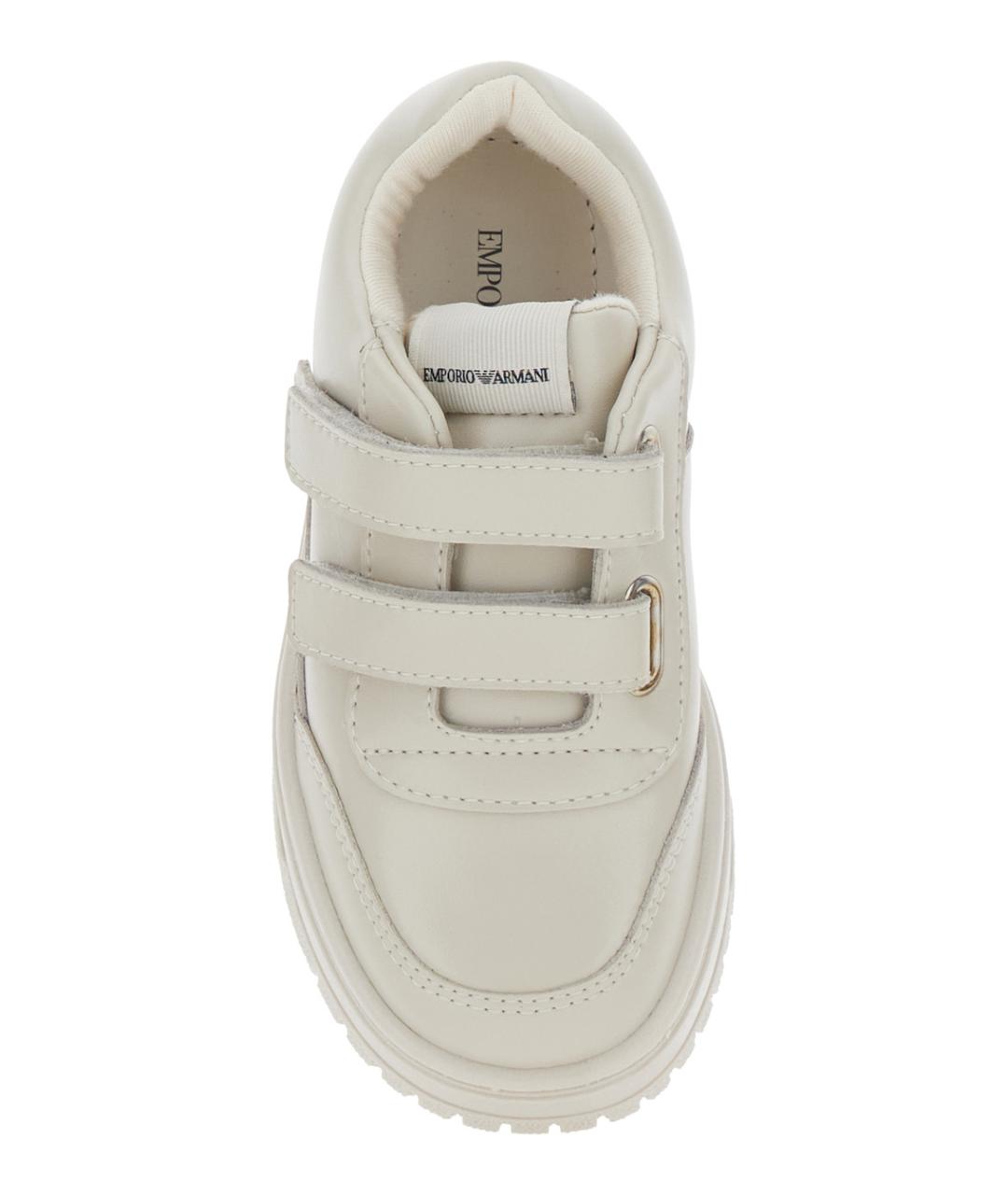 EMPORIO ARMANI Бежевые кожаные кеды, фото 4