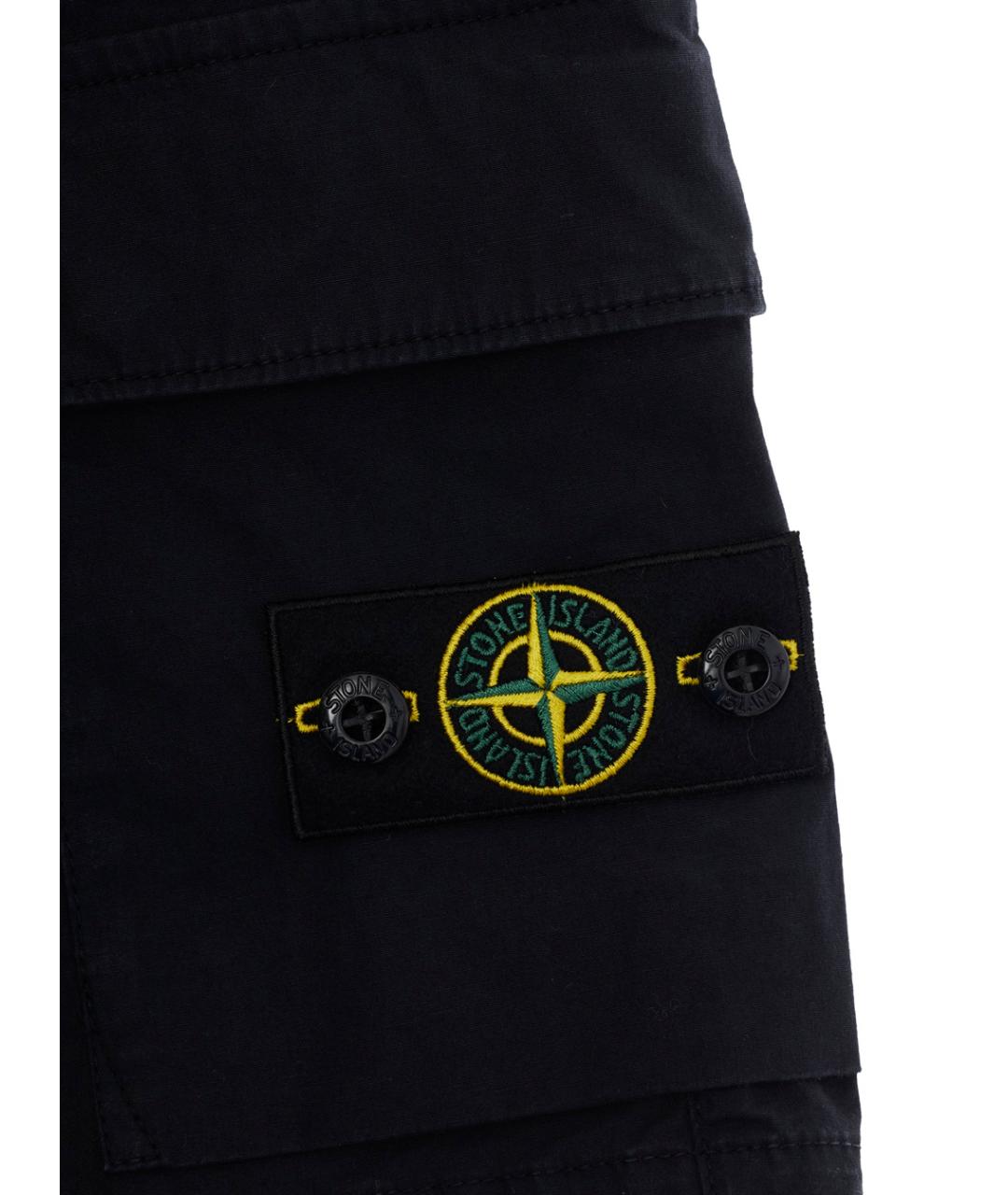 STONE ISLAND Темно-синие хлопковые детские шорты, фото 3