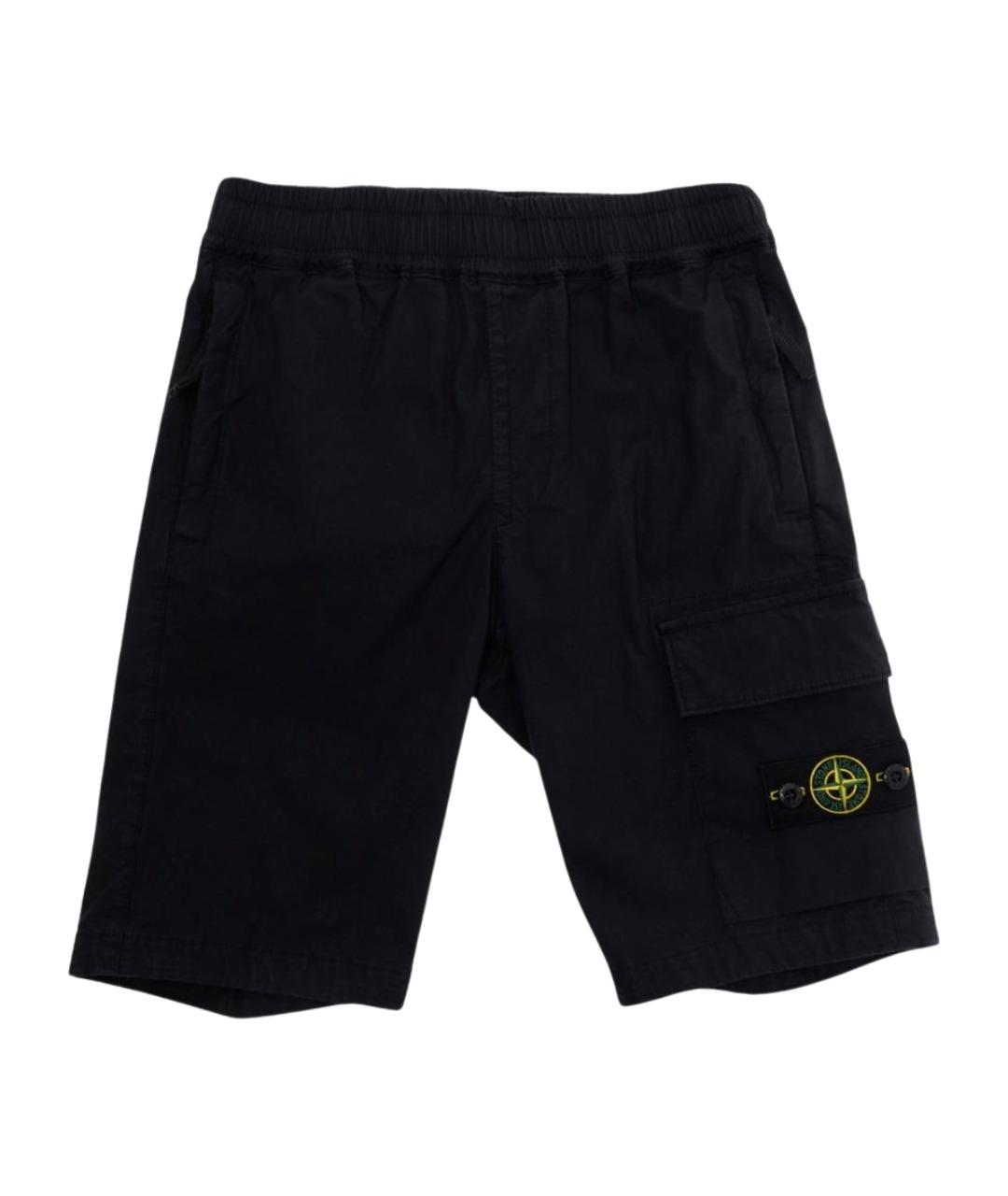 STONE ISLAND Темно-синие хлопковые детские шорты, фото 1