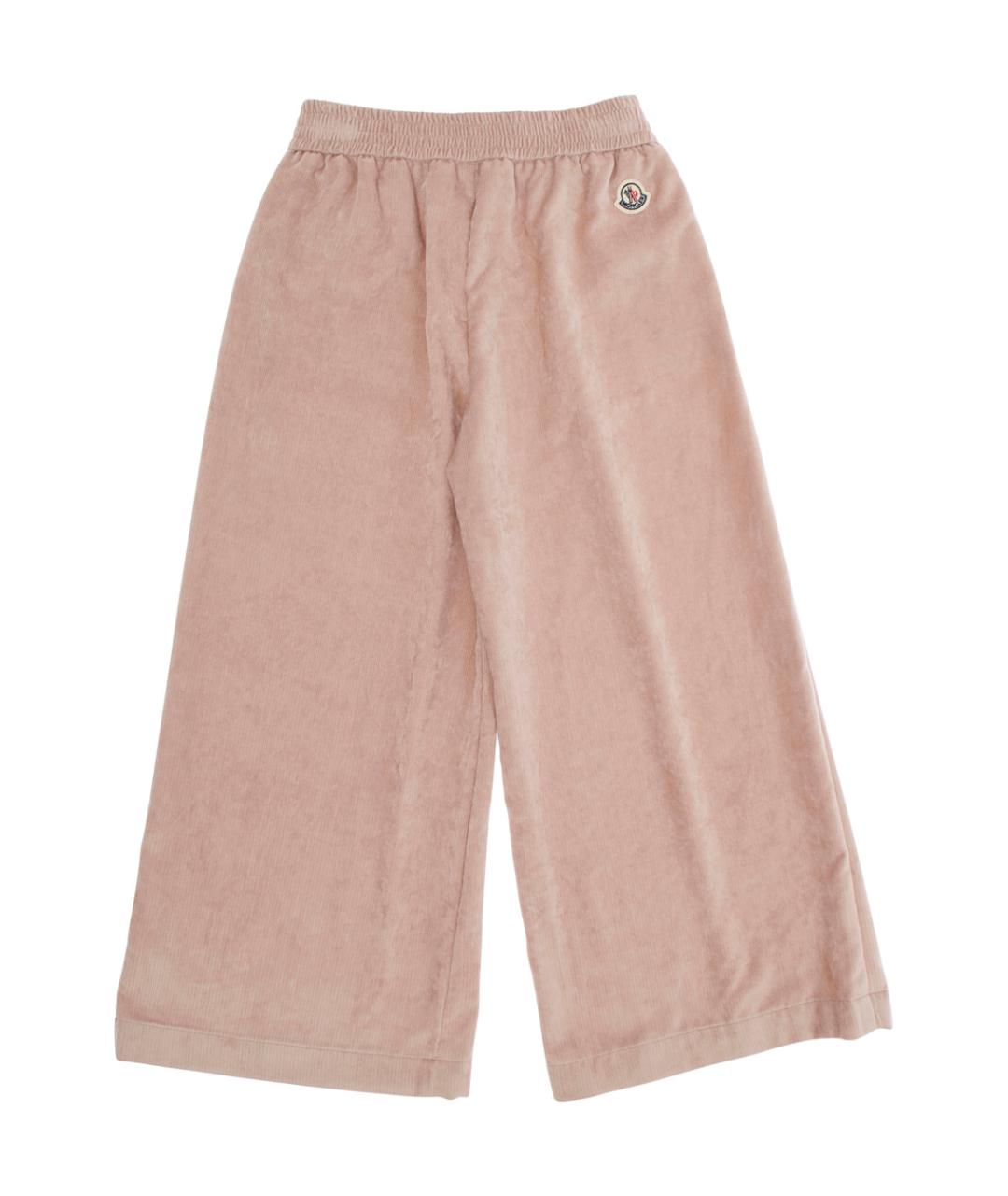 MONCLER KIDS Розовые полиэстеровые брюки и шорты, фото 2