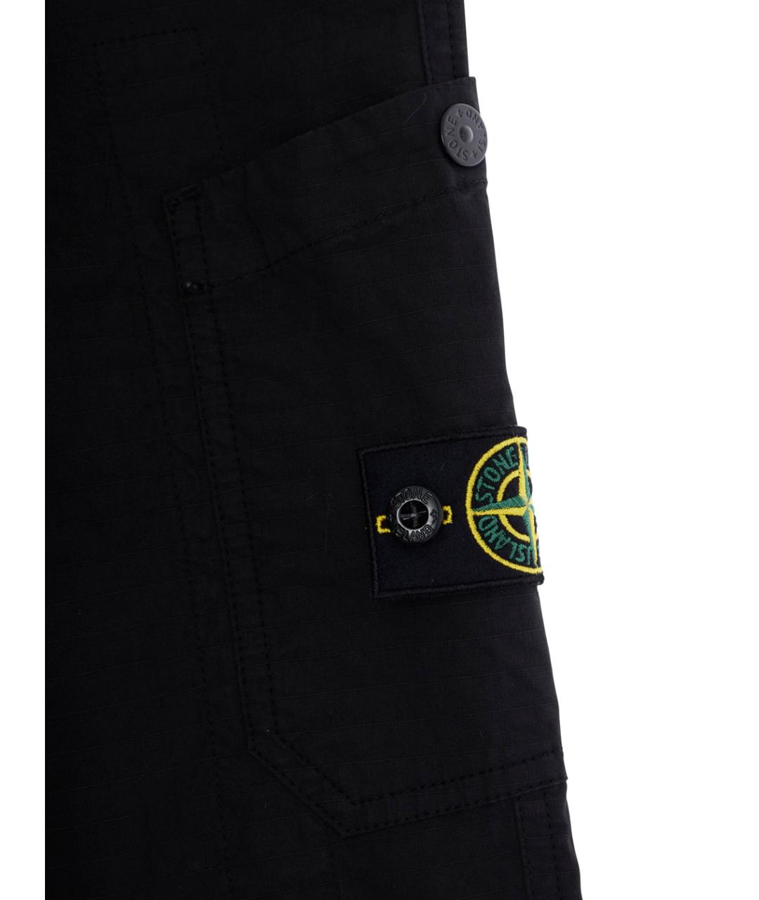 STONE ISLAND JUNIOR Черные хлопковые брюки и шорты, фото 3