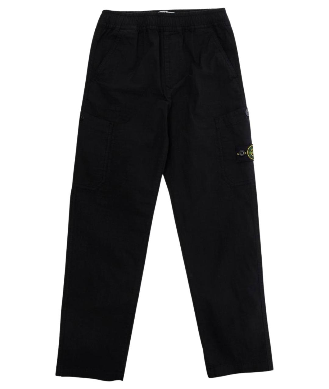 STONE ISLAND JUNIOR Черные хлопковые брюки и шорты, фото 1