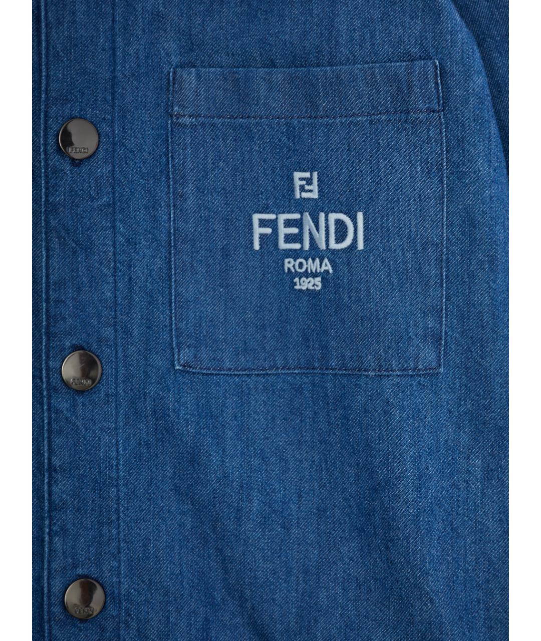 FENDI Синяя хлопковая детская рубашка, фото 3