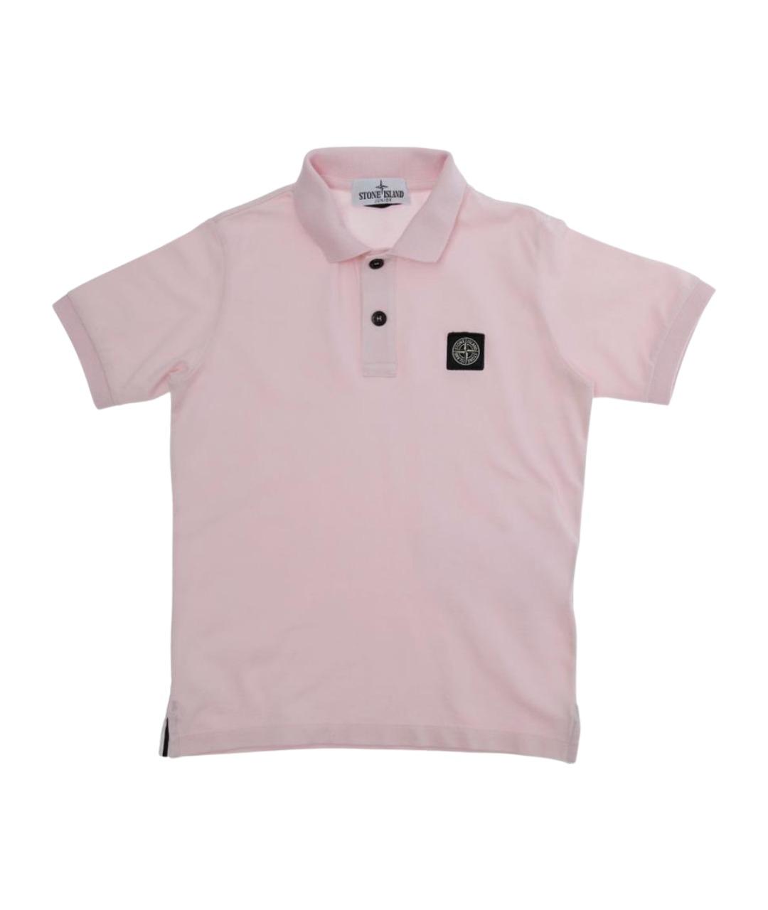 STONE ISLAND JUNIOR Розовая хлопковая детская футболка, фото 1