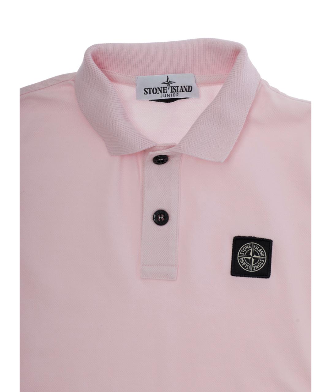 STONE ISLAND JUNIOR Розовая хлопковая детская футболка, фото 3