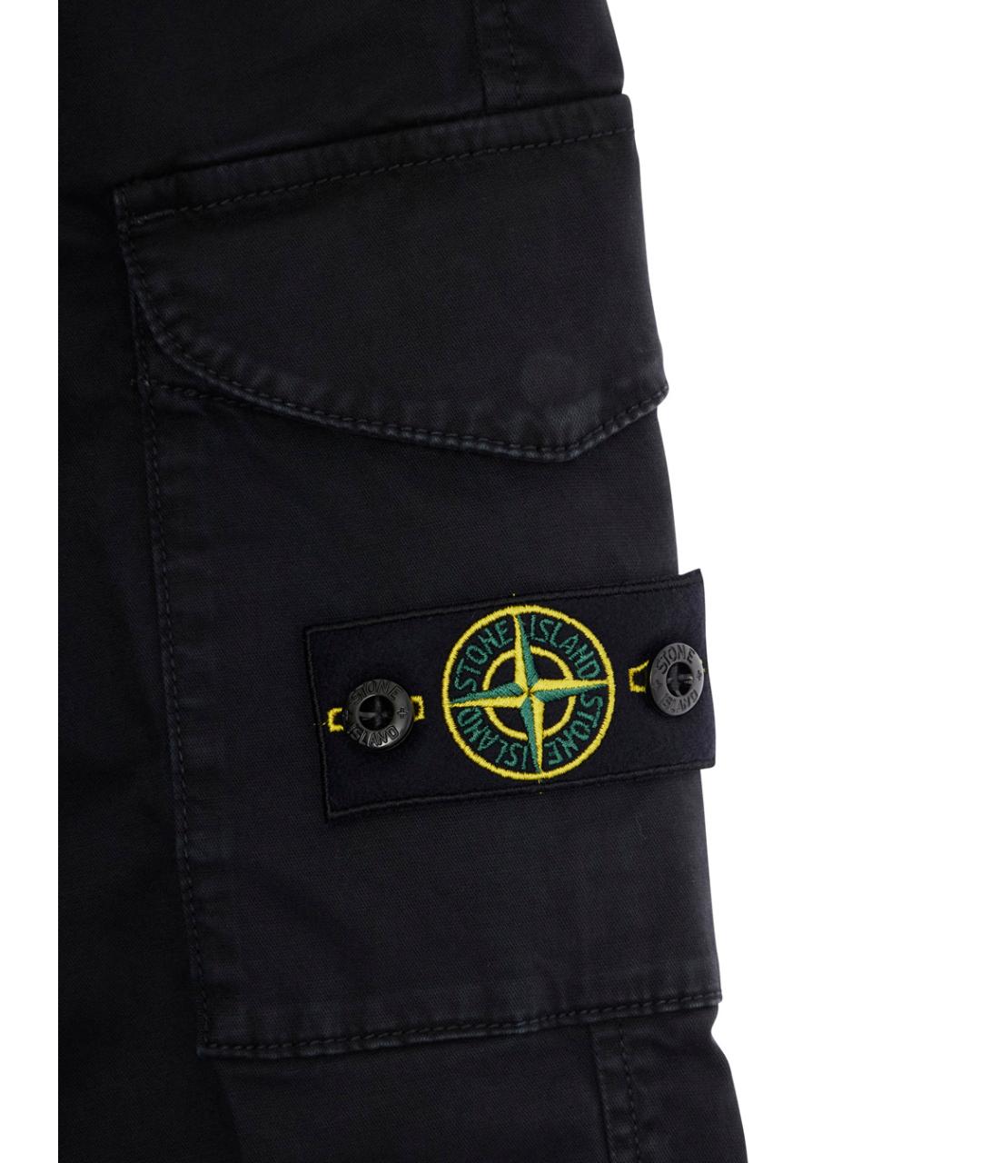 STONE ISLAND Черные хлопковые брюки и шорты, фото 3