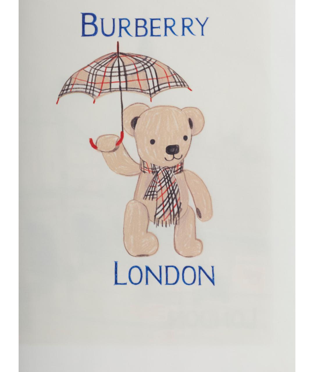 BURBERRY Белая хлопковая детская футболка, фото 3