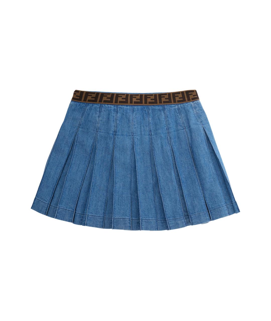 FENDI Синяя хлопковая юбка, фото 2
