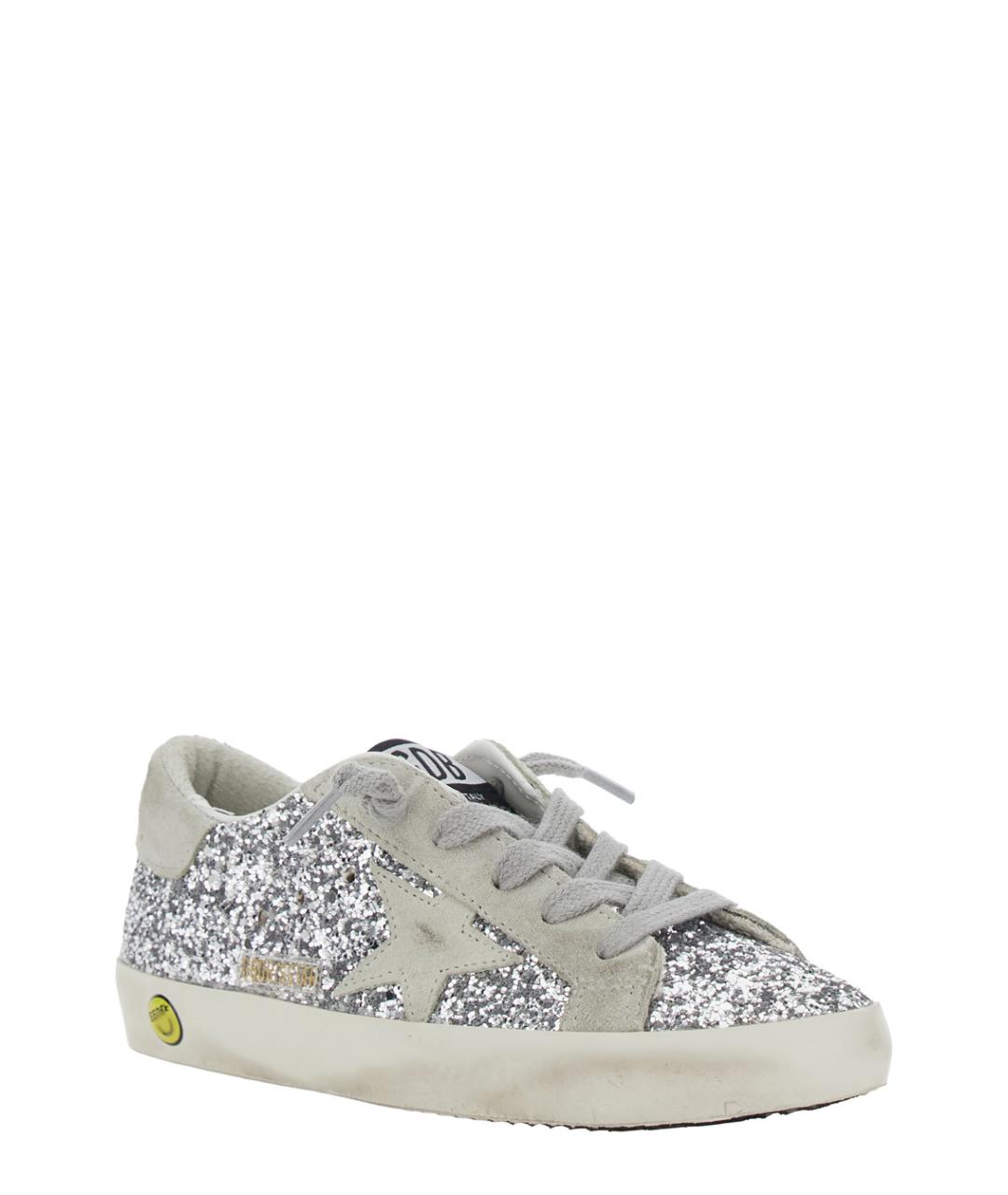 GOLDEN GOOSE Серебряные замшевые кеды, фото 2