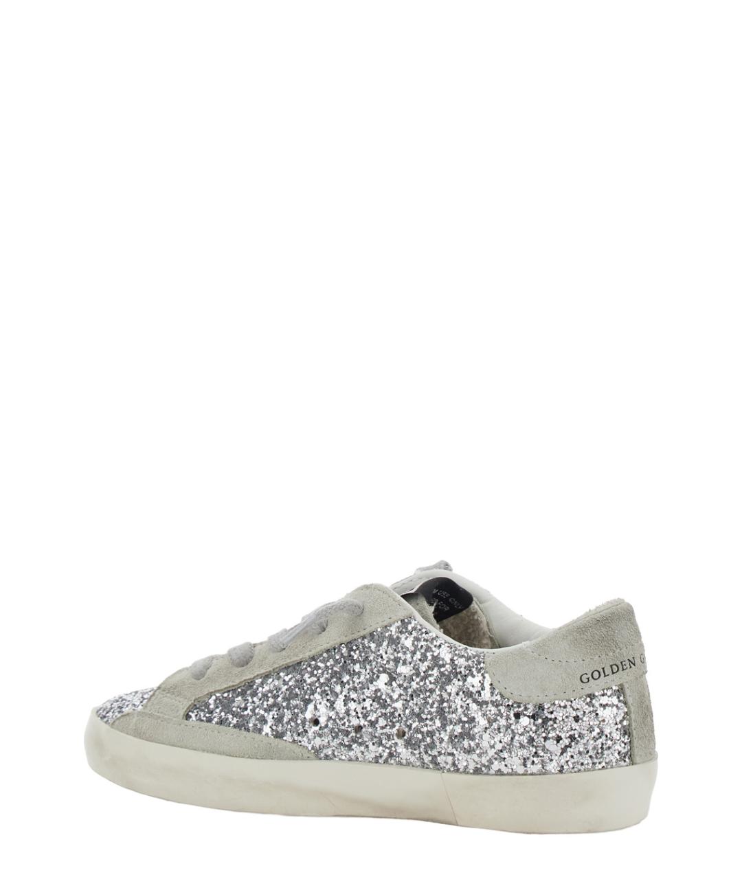 GOLDEN GOOSE Серебряные замшевые кеды, фото 3