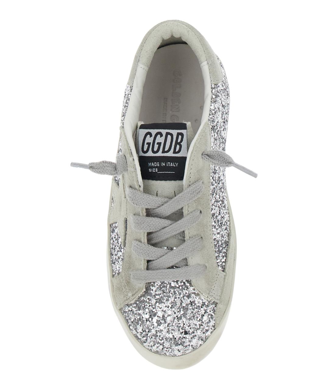 GOLDEN GOOSE Серебряные замшевые кеды, фото 4