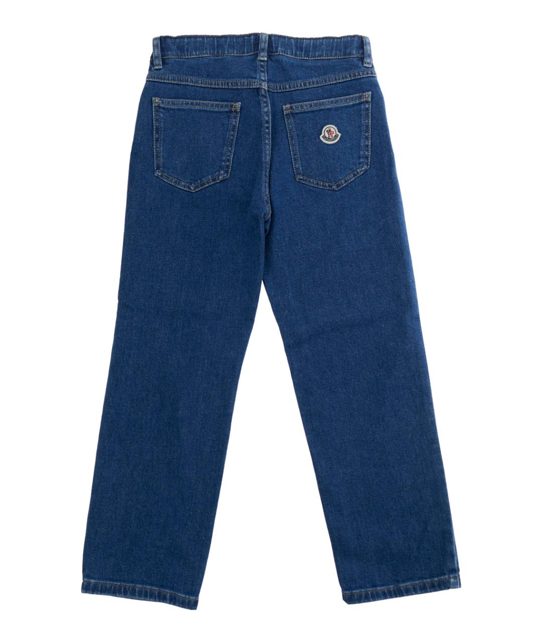 MONCLER KIDS Синие хлопковые детские джинсы, фото 2