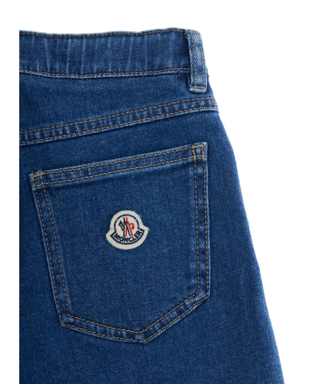 MONCLER KIDS Синие хлопковые детские джинсы, фото 3