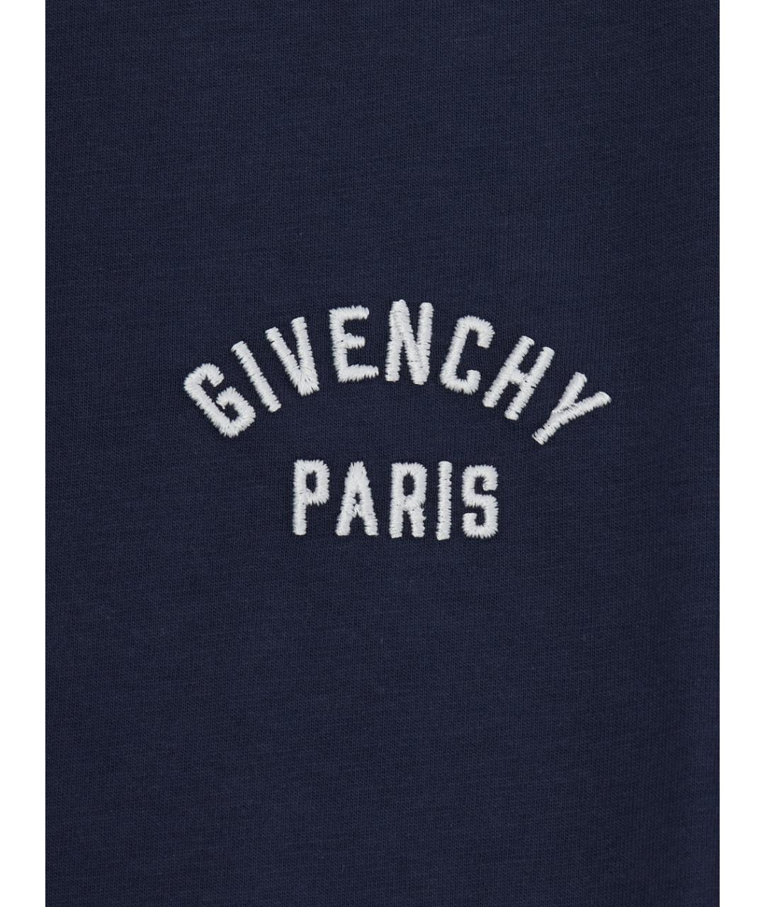 GIVENCHY Темно-синяя хлопковая детская футболка, фото 3