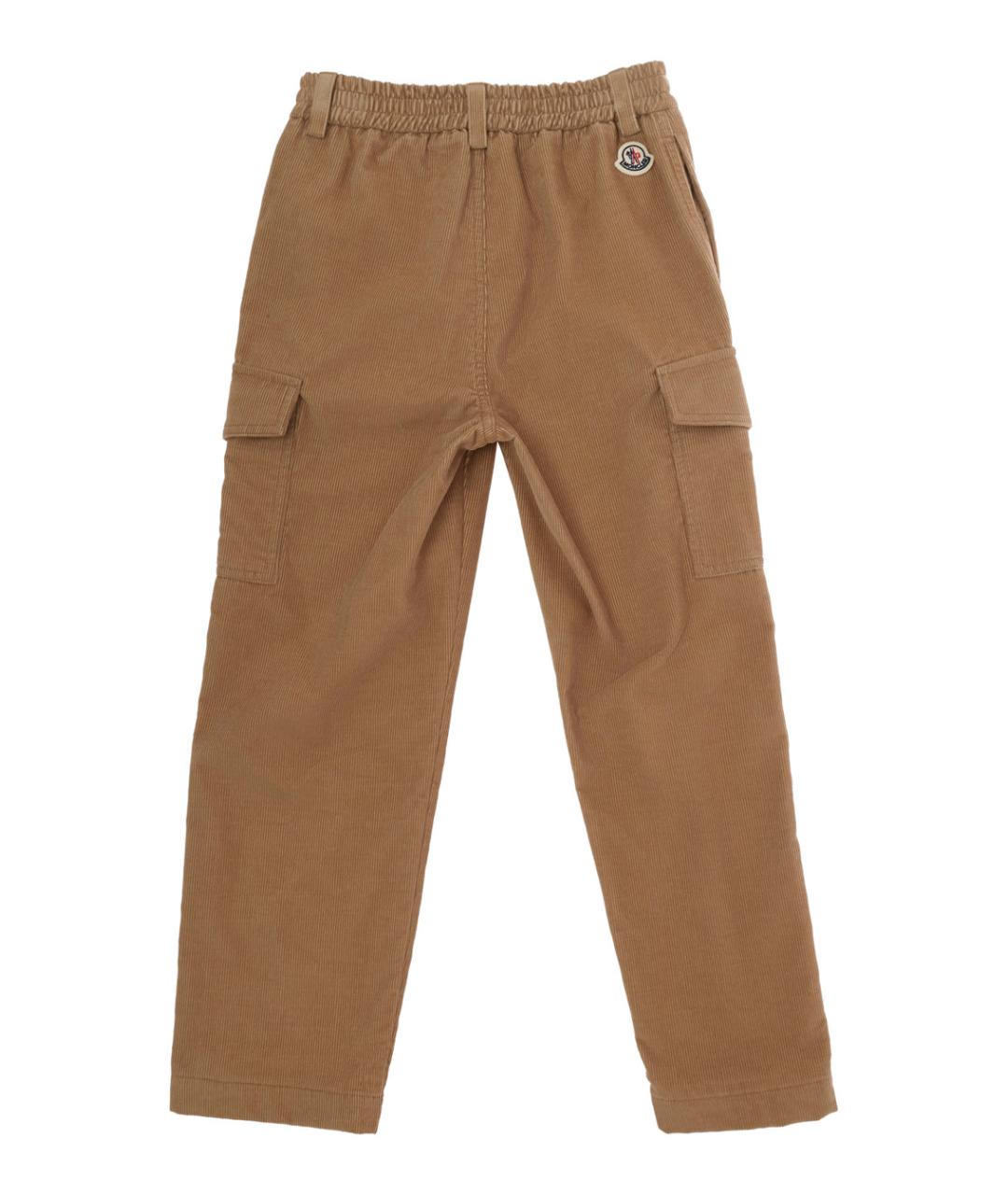 MONCLER KIDS Коричневые хлопковые брюки и шорты, фото 2