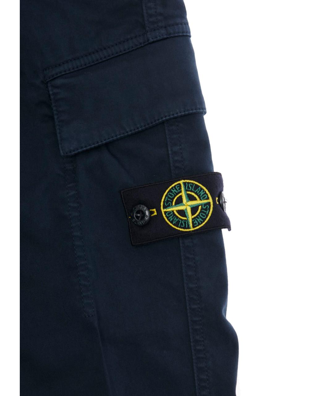 STONE ISLAND Темно-синие хлопковые брюки и шорты, фото 3