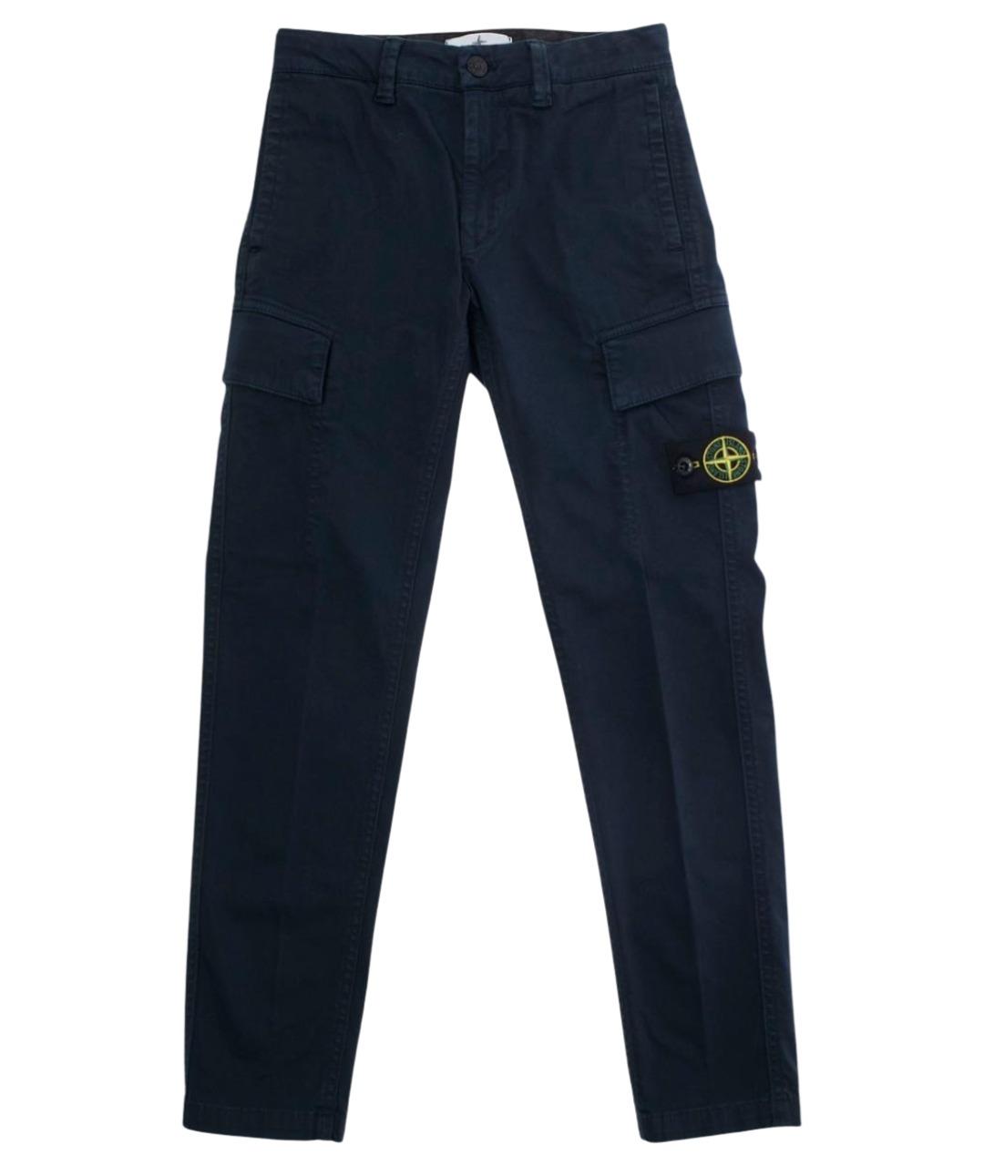 STONE ISLAND Темно-синие хлопковые брюки и шорты, фото 1