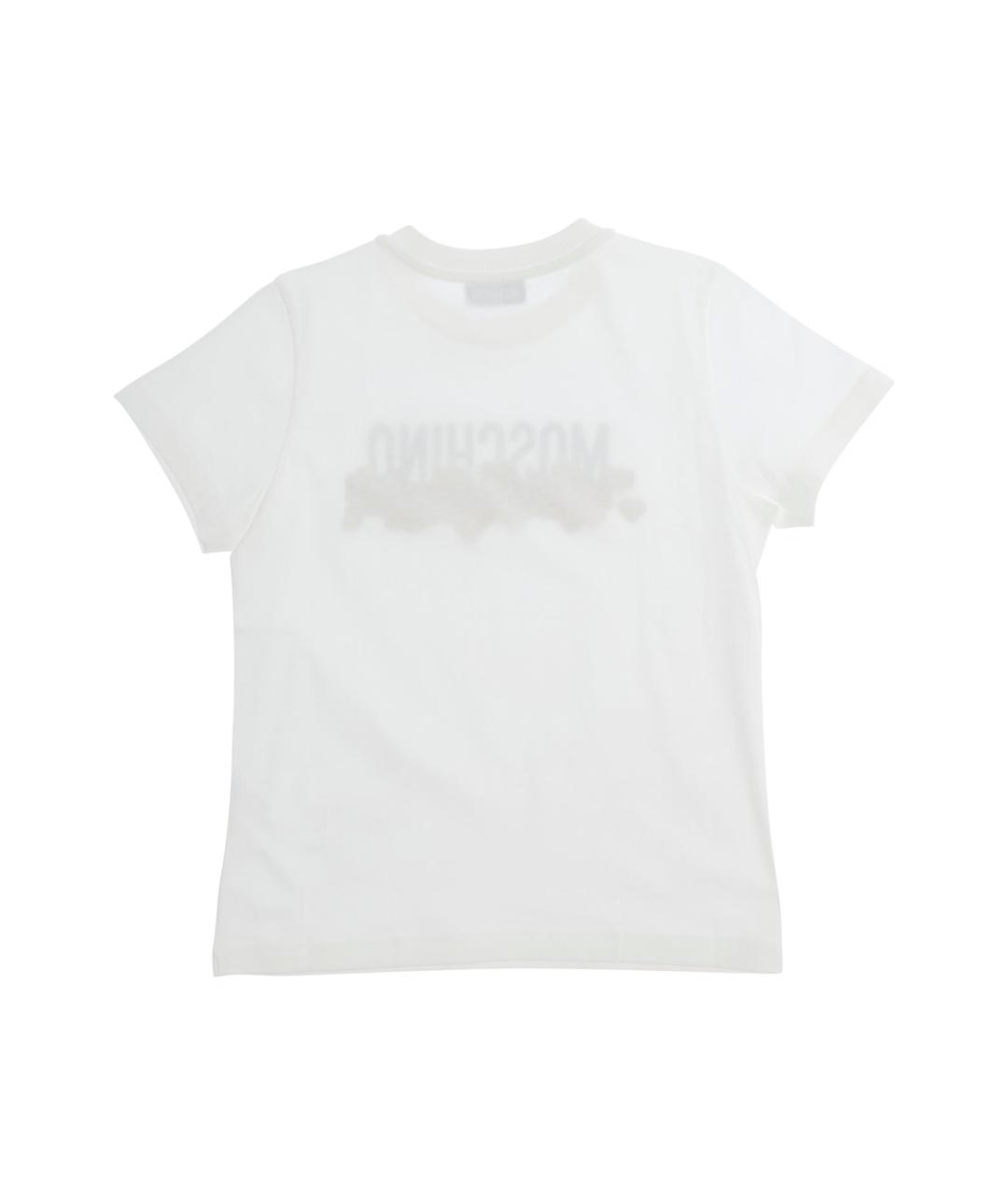 MOSCHINO Белая хлопковая детская футболка, фото 2