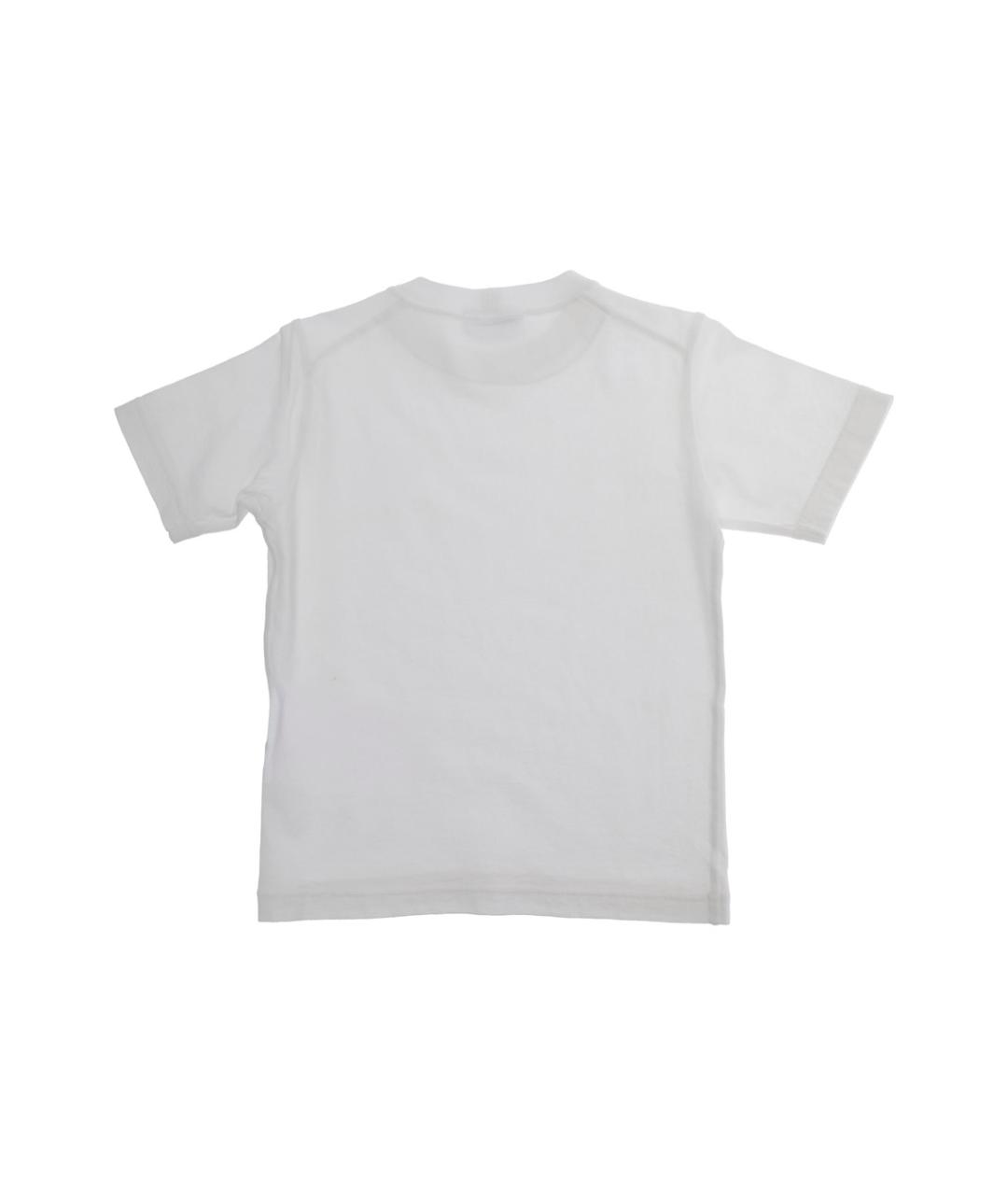STONE ISLAND JUNIOR Белая хлопковая детская футболка, фото 2
