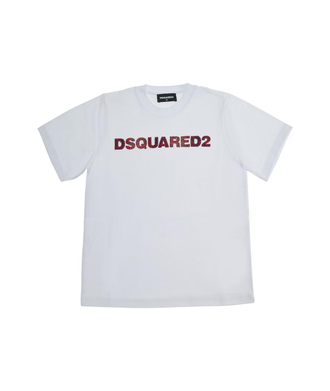 DSQUARED2 Белая хлопковая детская футболка, фото 1