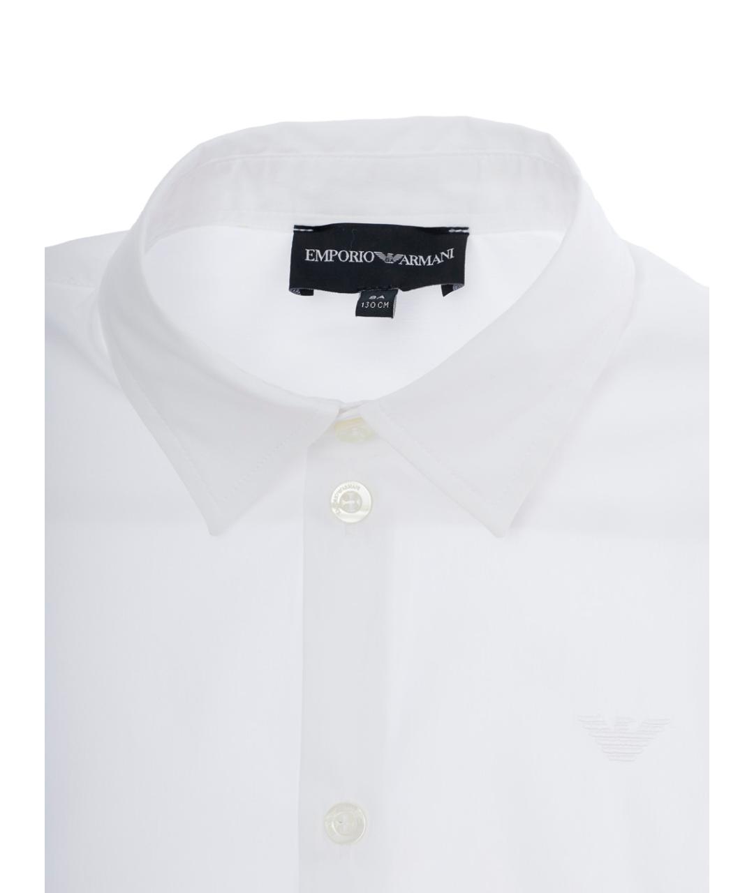 EMPORIO ARMANI Белая хлопковая детская рубашка, фото 3
