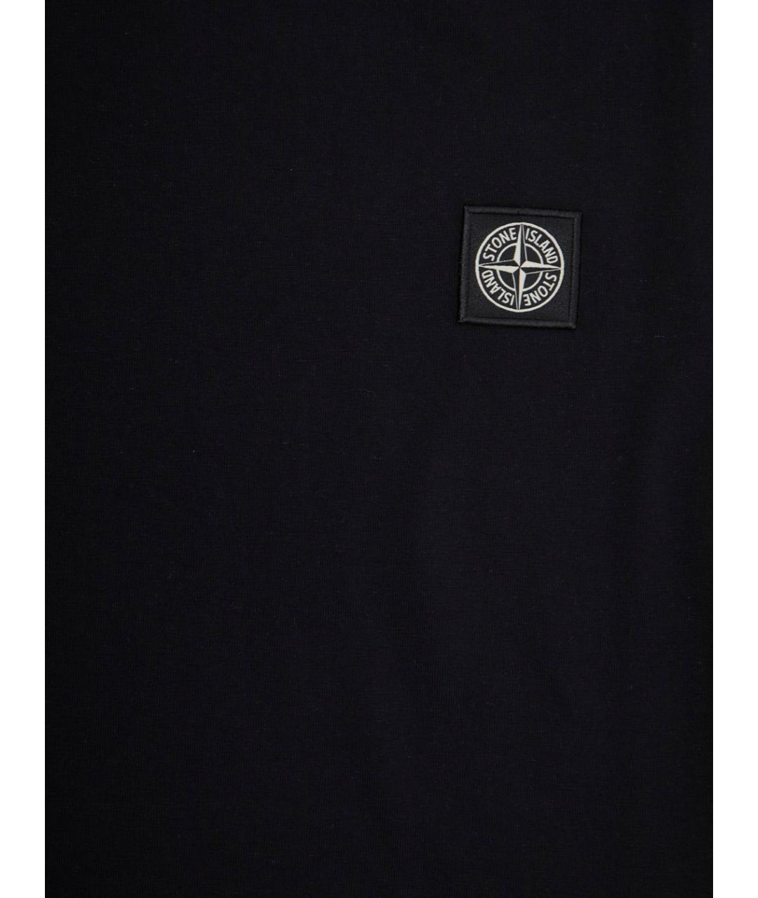 STONE ISLAND JUNIOR Черная хлопковая детская футболка, фото 3