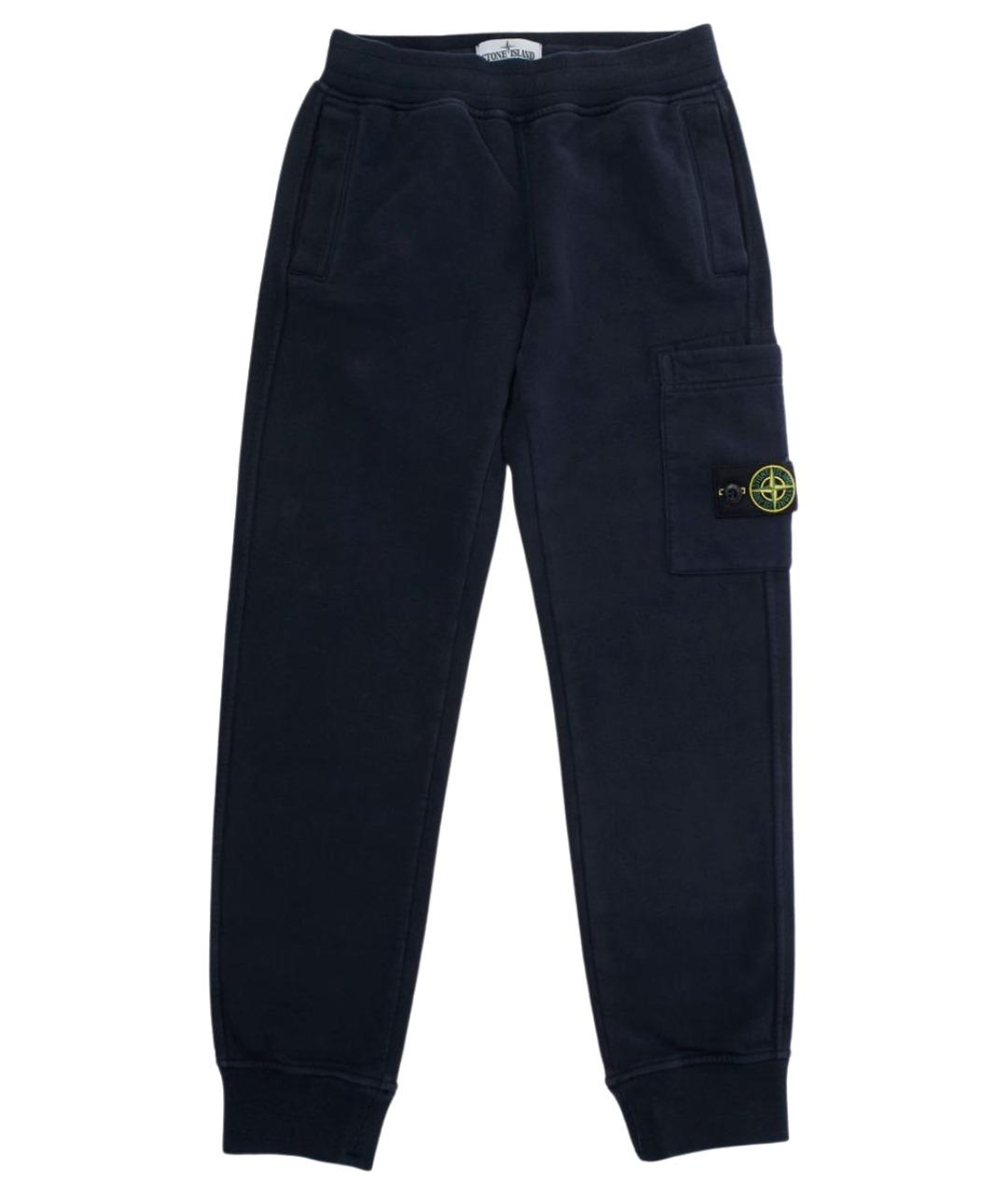 STONE ISLAND Темно-синие хлопковые брюки и шорты, фото 1