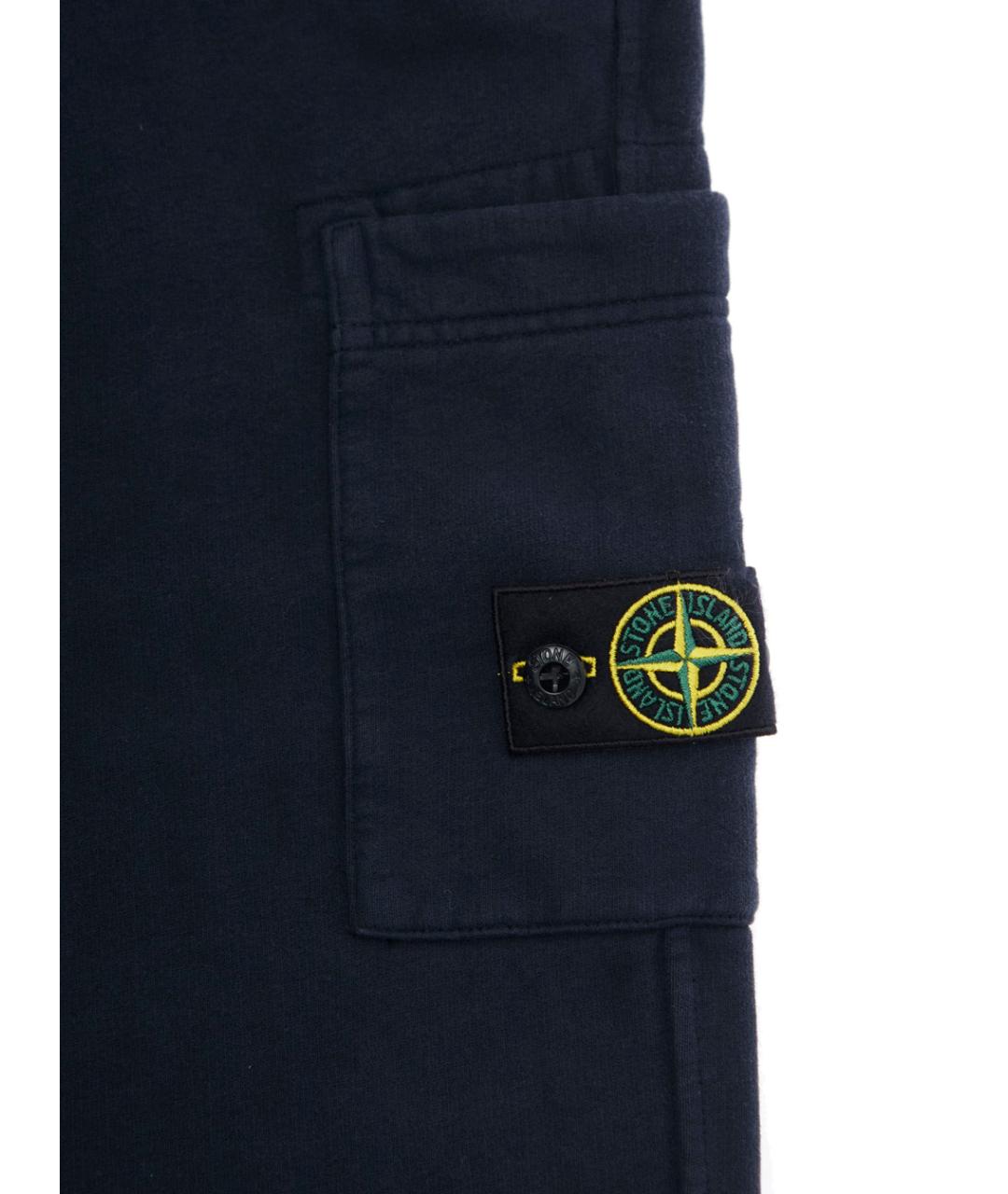 STONE ISLAND Темно-синие хлопковые брюки и шорты, фото 3