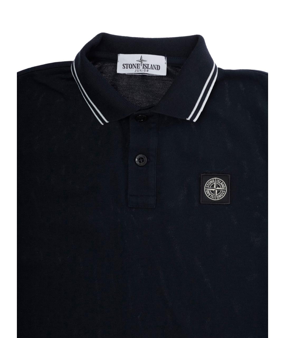 STONE ISLAND JUNIOR Темно-синяя хлопковая детская футболка, фото 3