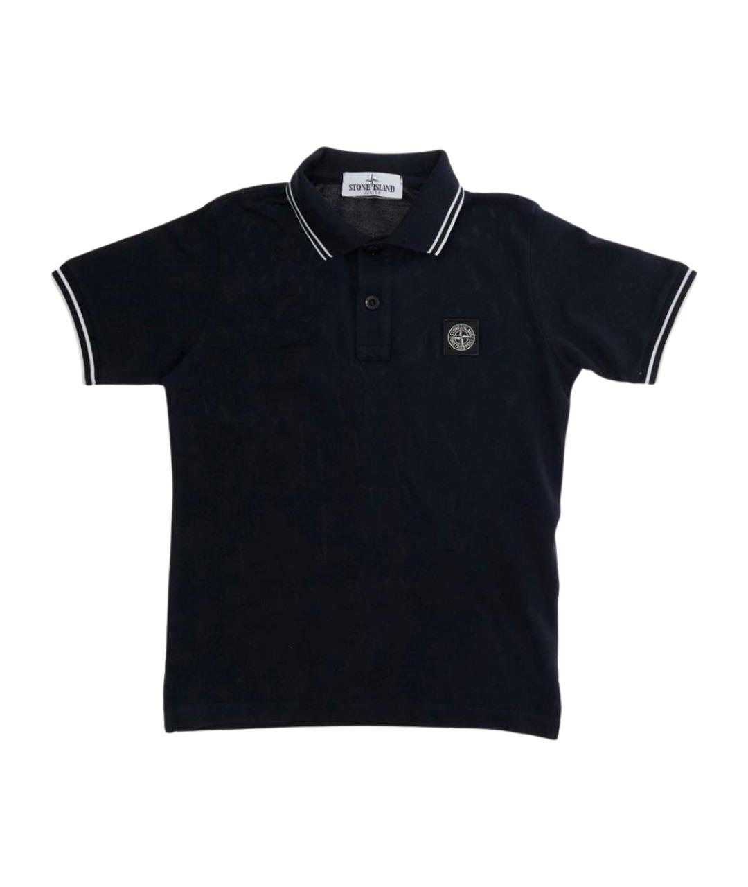 STONE ISLAND JUNIOR Темно-синяя хлопковая детская футболка, фото 1