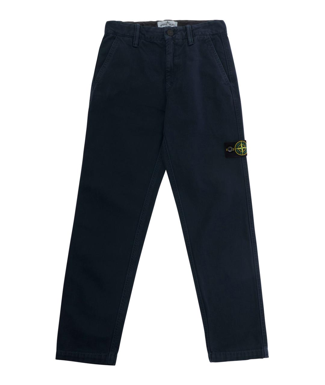 STONE ISLAND Темно-синие хлопковые брюки и шорты, фото 1