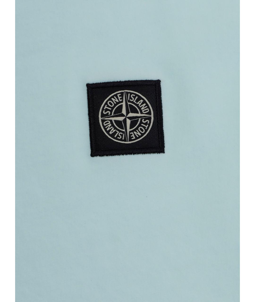 STONE ISLAND JUNIOR Голубая хлопковая детская футболка, фото 3