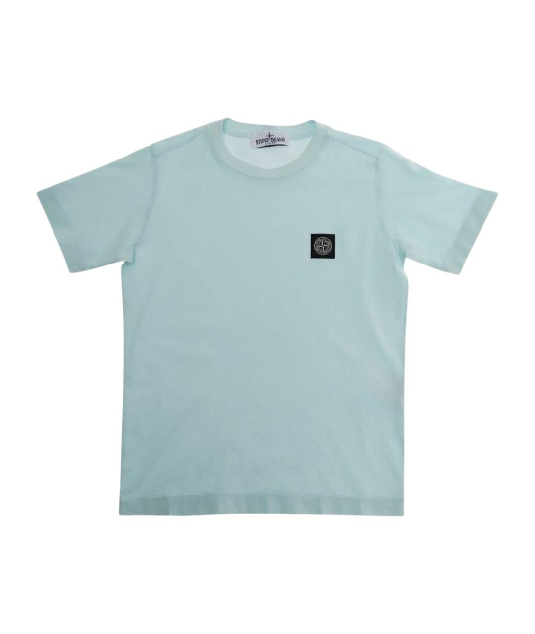 STONE ISLAND JUNIOR Голубая хлопковая детская футболка, фото 1