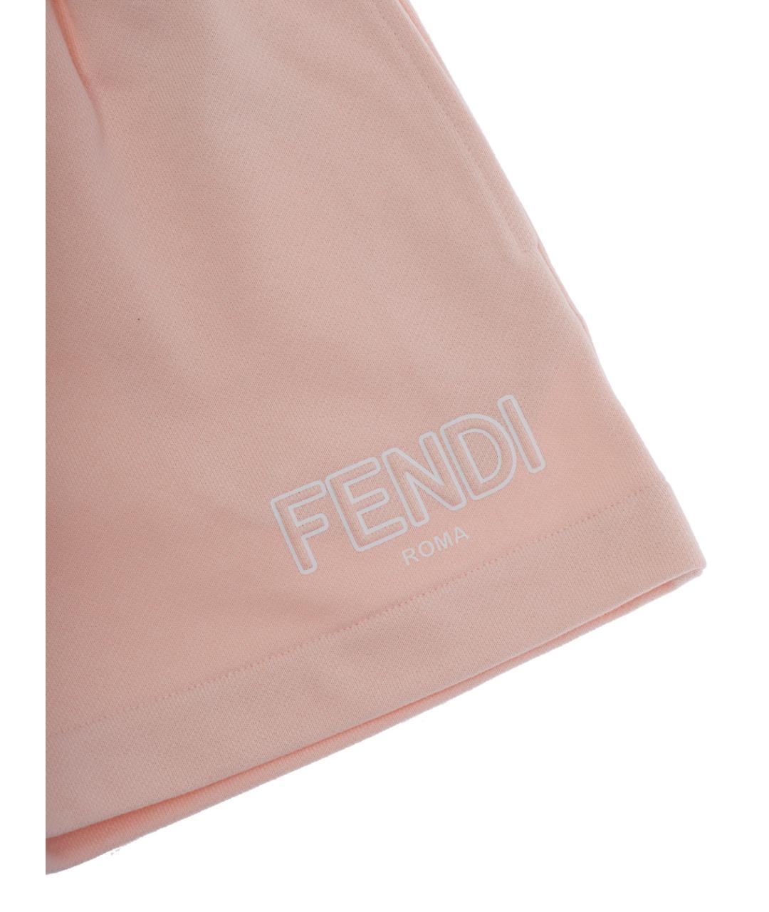 FENDI Розовые хлопковые брюки и шорты, фото 3