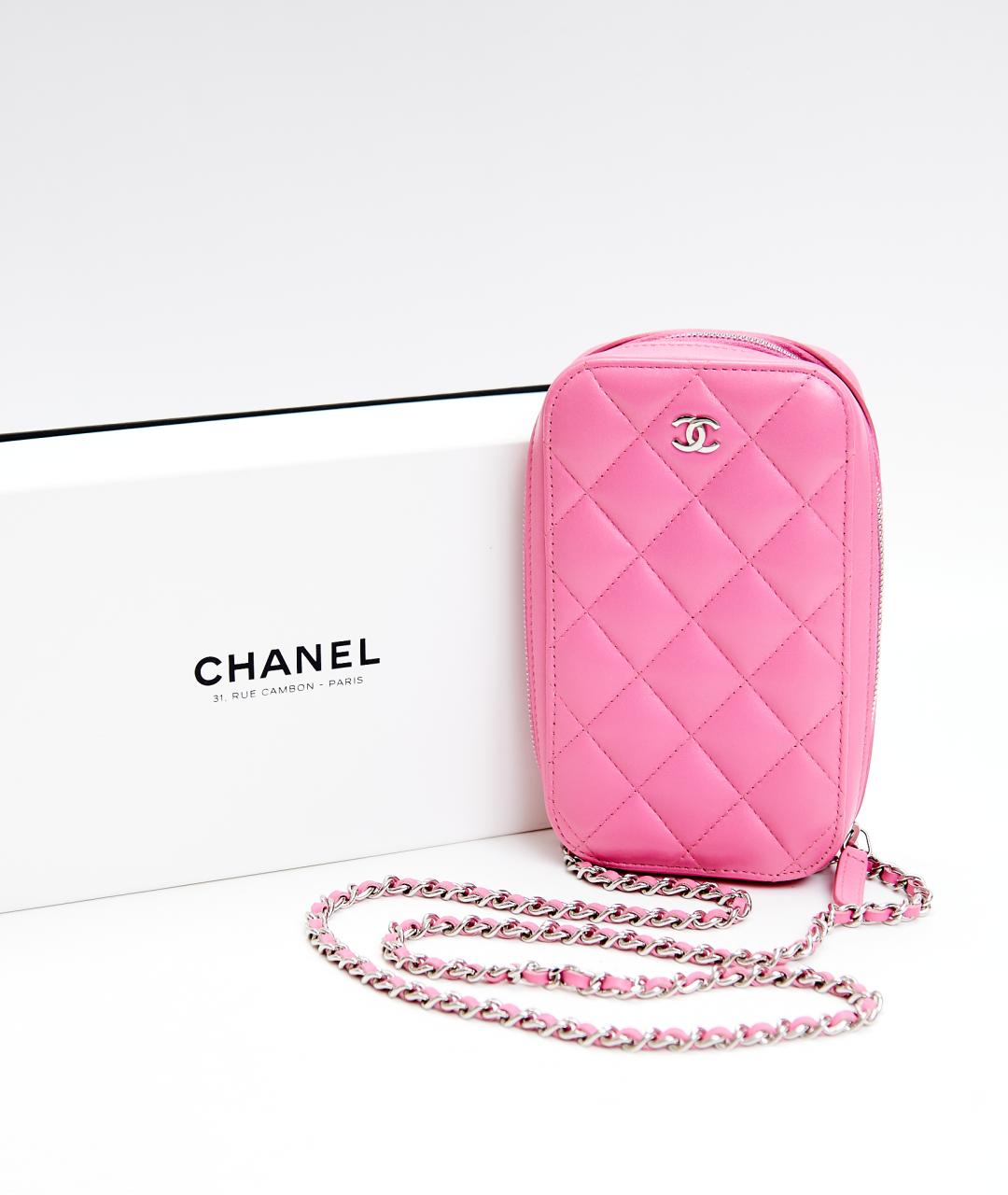 CHANEL Розовая кожаная сумка через плечо, фото 4