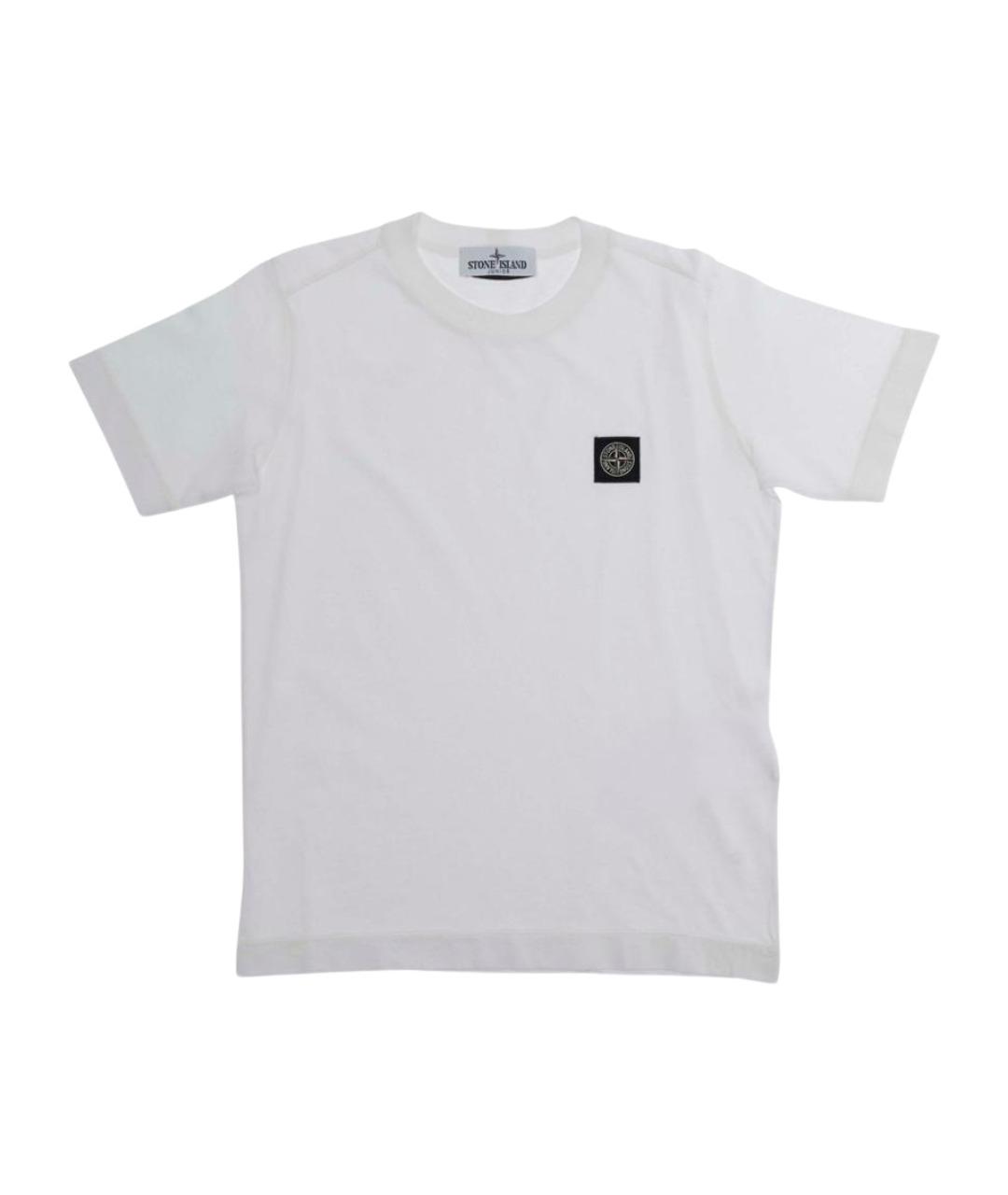 STONE ISLAND JUNIOR Белая хлопковая детская футболка, фото 1