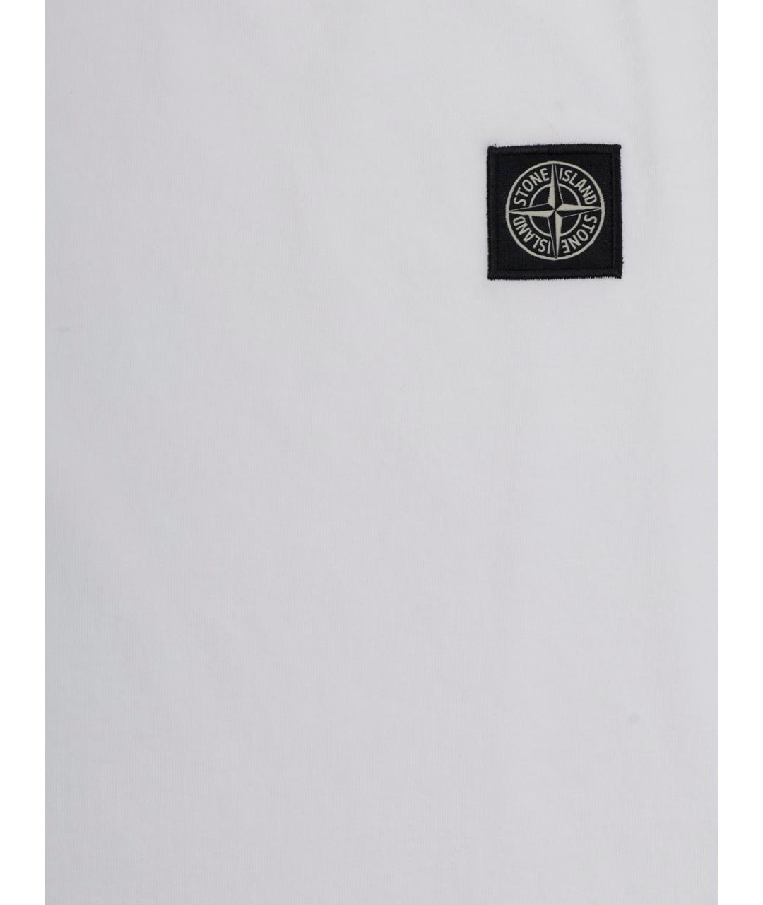 STONE ISLAND JUNIOR Белая хлопковая детская футболка, фото 3