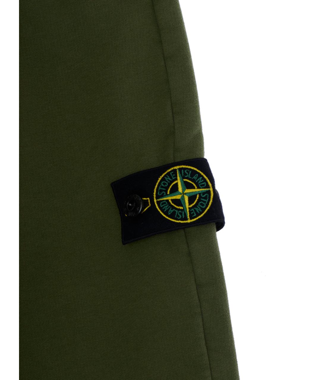 STONE ISLAND Зеленые хлопковые брюки и шорты, фото 3