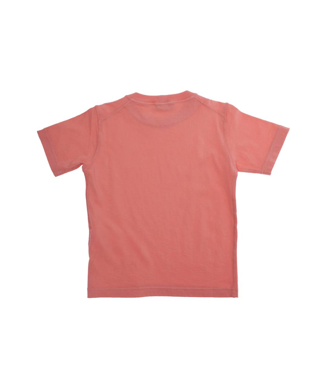 STONE ISLAND JUNIOR Розовая хлопковая детская футболка, фото 2